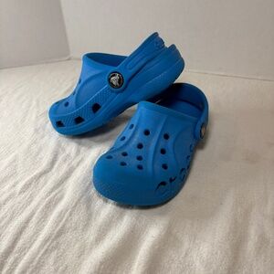 Crocs Kids's  Child Size 8 Ocean Blue Baya Clogs Slip on Shoes Boys and Girls